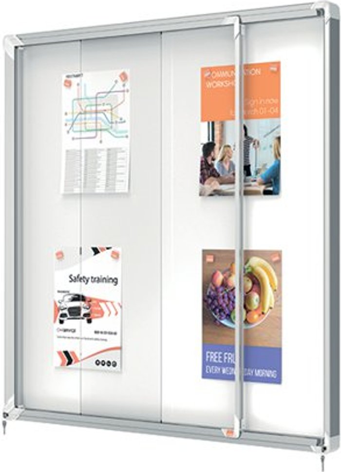 Office Monster | Nobo Nobo Premium Plus Outdoor Magnetic Lockable Notice Board 12xA4 1902581 Nobo Nobo Premium Plus Outdoor Magnetic Lockable Notice Board 12xA4 1902581
