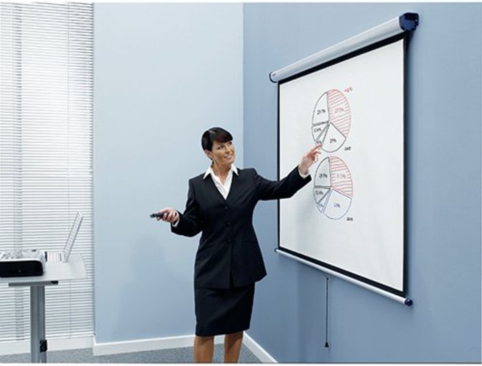 Office Monster | Nobo Nobo Projection Screen Wall Mounted 2000x1513mm 1902393 Nobo Nobo Projection Screen Wall Mounted 2000x1513mm 1902393