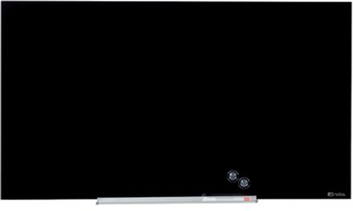 Office Monster | Nobo Nobo Impression Pro Glass Magnetic Whiteboard 1260x710mm Black 1905181 Nobo Nobo Impression Pro Glass Magnetic Whiteboard 1260x710mm Black 1905181