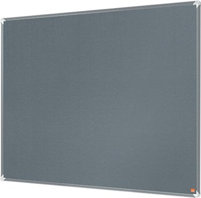 Office Monster | Nobo Nobo Premium Plus Felt Notice Board 600 x 450mm Grey 1915194 Nobo Nobo Premium Plus Felt Notice Board 600 x 450mm Grey 1915194