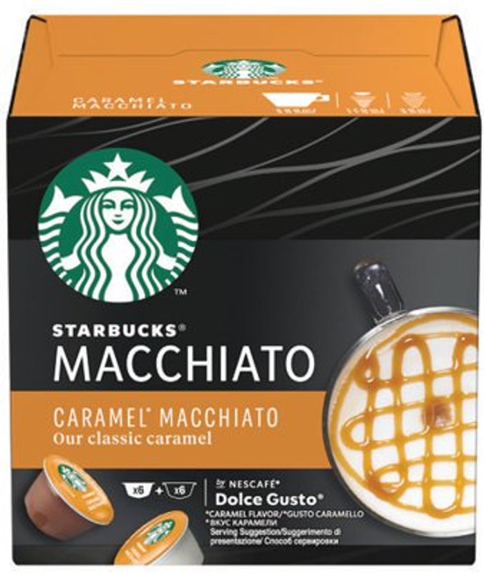 Office Monster | Dolce Gusto Starbucks by NESCAFE Dolce Gusto 12397694 Caramel Macchiato Capsules - 12 Capsules Dolce Gusto Starbucks by NESCAFE Dolce Gusto 12397694 Caramel Macchiato Capsules - 12 Capsules