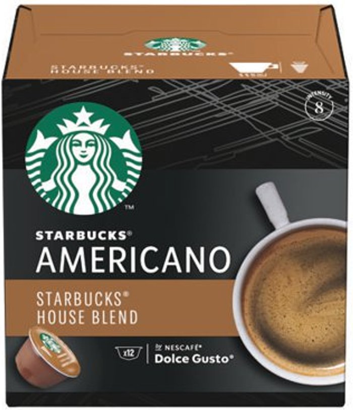 Office Monster | Dolce Gusto Starbucks by NESCAFE Dolce Gusto Americano 12397697 House Blend Medium Roast Capsules - 12 Capsules Dolce Gusto Starbucks by NESCAFE Dolce Gusto Americano 12397697 House Blend Medium Roast Capsules - 12 Capsules