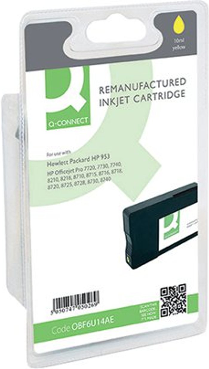 Office Monster | Q-Connect Q-Connect HP 953 Inkjet Cartridge Yellow F6U14AE-COMP Q-Connect Q-Connect HP 953 Inkjet Cartridge Yellow F6U14AE-COMP