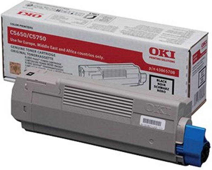 Office Monster | OKI Oki Black Toner Cartridge (8,000 Page Capacity) 43865708 OKI Oki Black Toner Cartridge (8,000 Page Capacity) 43865708
