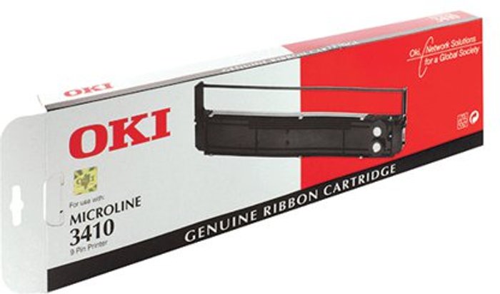 Office Monster | OKI Oki Black Fabric Ribbon For Microline 3410 9002308 OKI Oki Black Fabric Ribbon For Microline 3410 9002308