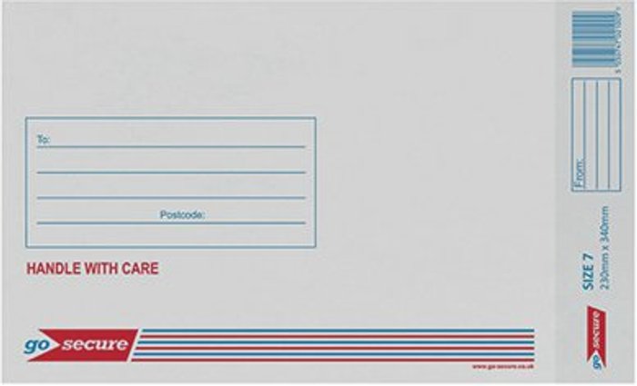 Office Monster | GoSecure GoSecure Bubble Lined Envelope Size 7 230x340mm White (Pack of 20) PB02129 GoSecure GoSecure Bubble Lined Envelope Size 7 230x340mm White (Pack of 20) PB02129