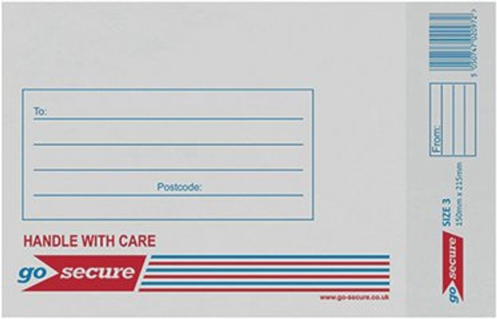 Office Monster | GoSecure GoSecure Bubble Lined Envelope Size 3 150x215mm White (Pack of 20) PB02131 GoSecure GoSecure Bubble Lined Envelope Size 3 150x215mm White (Pack of 20) PB02131