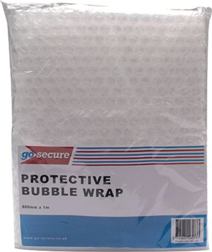 Office Monster | GoSecure GoSecure Bubble Wrap Sheets 600mmx1m Clear (Pack of 6) PB02290 GoSecure GoSecure Bubble Wrap Sheets 600mmx1m Clear (Pack of 6) PB02290