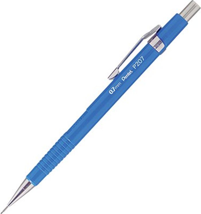 Office Monster | Pentel Pentel P200 Automatic Pencil Medium 0.7mm Blue Barrel Pack of 12 P207 Pentel Pentel P200 Automatic Pencil Medium 0.7mm Blue Barrel Pack of 12 P207
