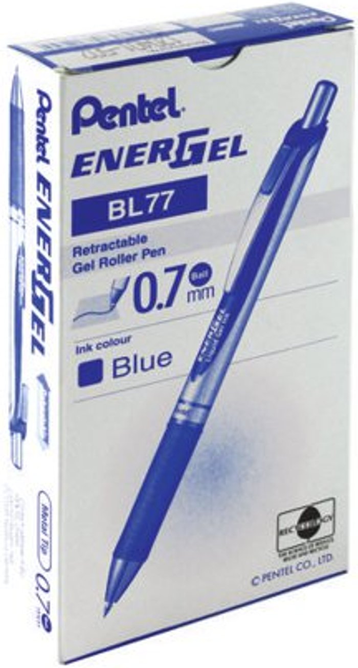 Office Monster | Pentel Pentel EnerGel Xm Retractable Gel Pen Medium Blue Pack of 12 BL77-C Pentel Pentel EnerGel Xm Retractable Gel Pen Medium Blue Pack of 12 BL77-C