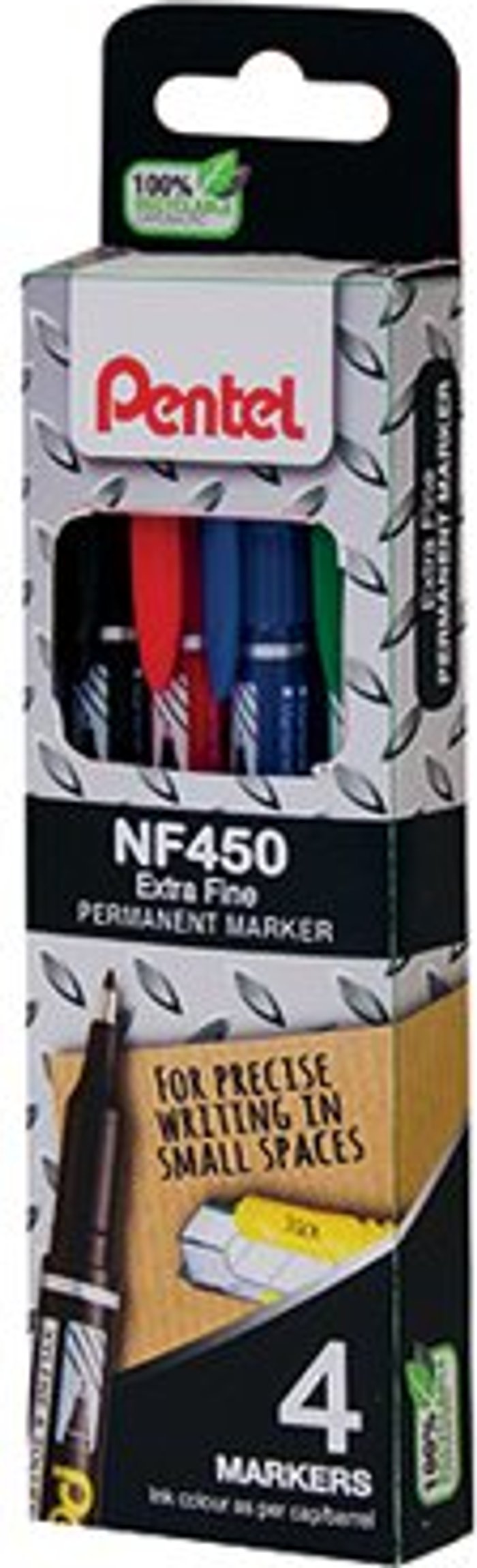 Office Monster | Pentel Pentel Permanent Marker Fine Assorted Pack of 4 YNF450/4-M Pentel Pentel Permanent Marker Fine Assorted Pack of 4 YNF450/4-M