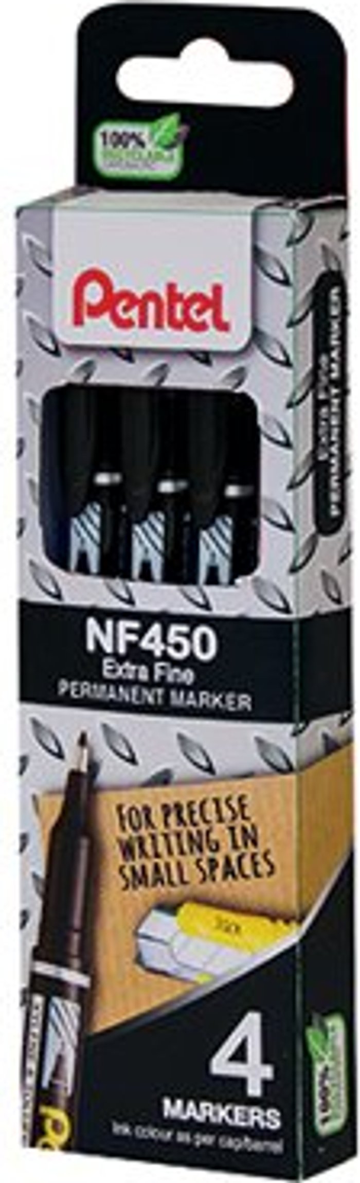 Office Monster | Pentel Pentel Permanent Marker Fine Black Pack of 4 YNF450/4-A Pentel Pentel Permanent Marker Fine Black Pack of 4 YNF450/4-A