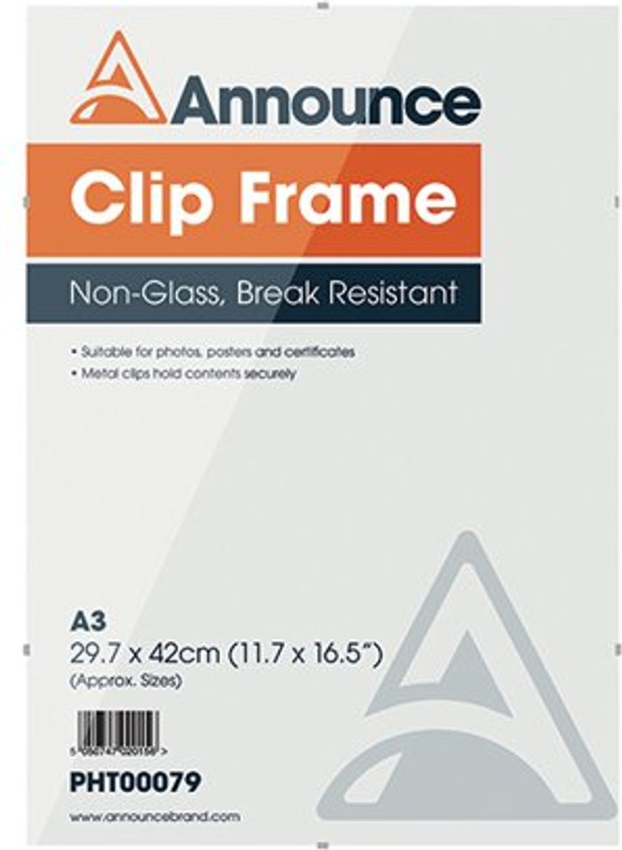 Office Monster | Announce Announce Metal Clip Frame A3 PHT00079 Announce Announce Metal Clip Frame A3 PHT00079