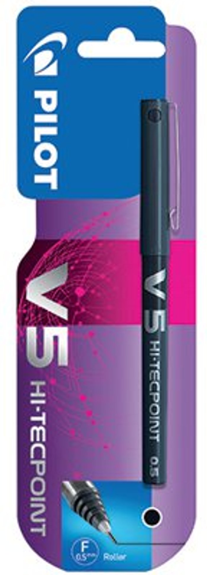 Office Monster | Pilot Pilot V5 Hi-Tecpoint Rollerball Pen Black (Pack of 12) 100101201 Pilot Pilot V5 Hi-Tecpoint Rollerball Pen Black (Pack of 12) 100101201