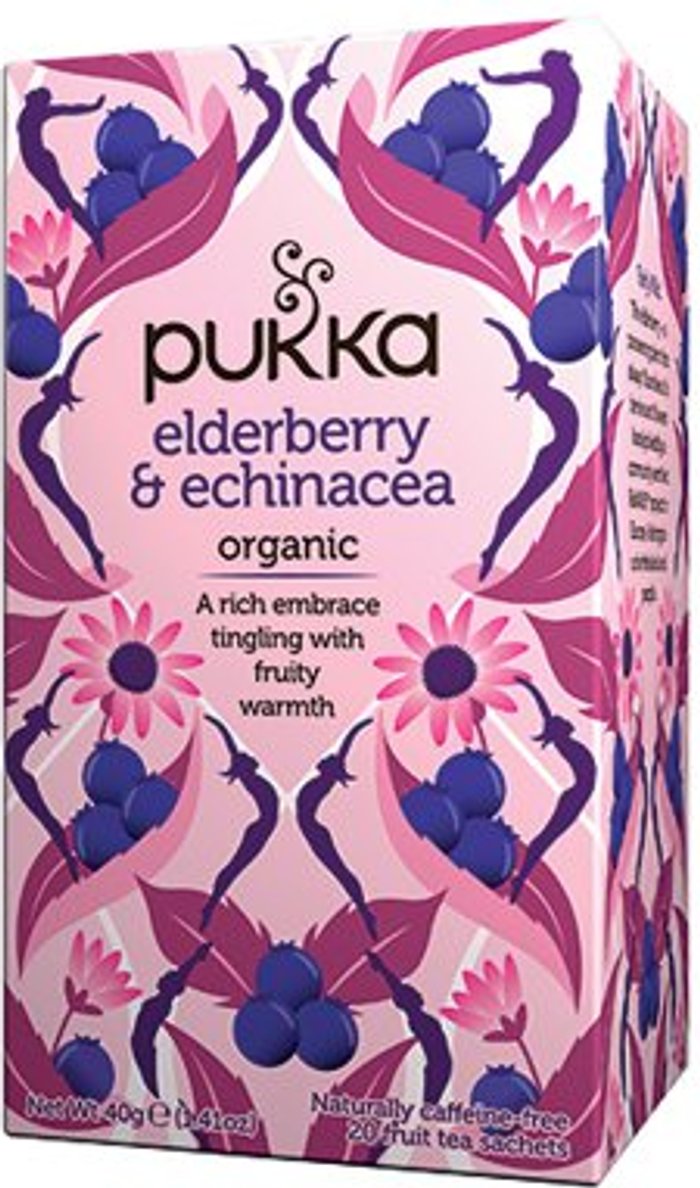 Office Monster | Pukka Herbs Pukka Elderberry and Echinacea Tea Bags Organic (Pack of 20) 05060229011480 Pukka Herbs Pukka Elderberry and Echinacea Tea Bags Organic (Pack of 20) 05060229011480