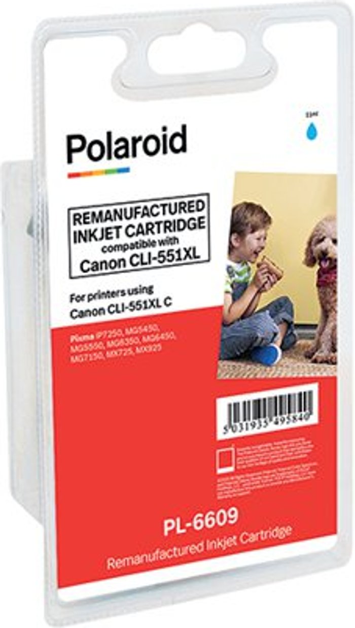 Office Monster | Polaroid Prints Polaroid Canon CLI-551XL Cyan Inkjet Cartridge 6444B001-COMP Polaroid Prints Polaroid Canon CLI-551XL Cyan Inkjet Cartridge 6444B001-COMP
