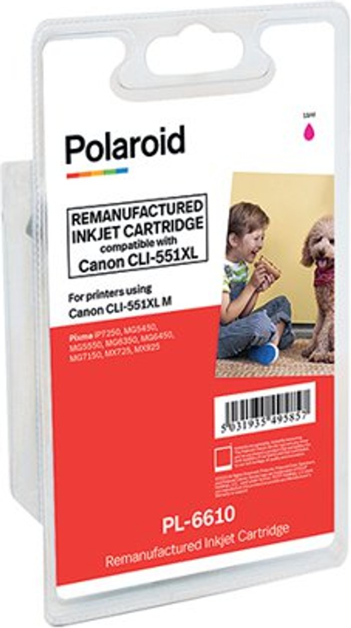 Office Monster | Polaroid Prints Polaroid Canon CLI-551XL Magenta Inkjet Cartridge 6445B001-COMP Polaroid Prints Polaroid Canon CLI-551XL Magenta Inkjet Cartridge 6445B001-COMP