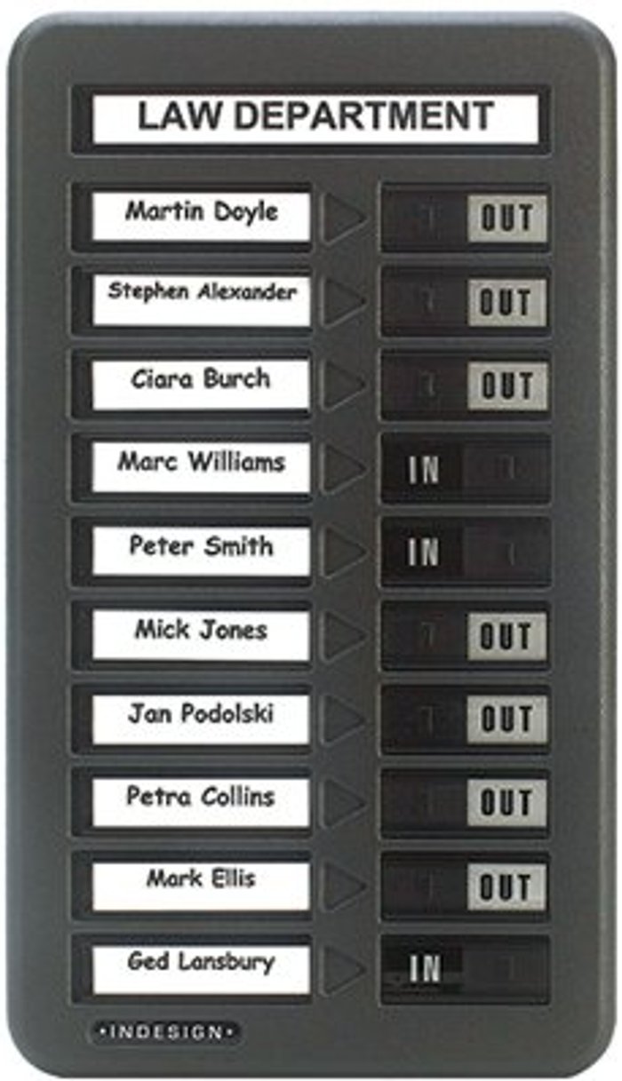 Office Monster | Indesign Indesign 10 Names In/Out Board Grey WPIT10I Indesign Indesign 10 Names In/Out Board Grey WPIT10I