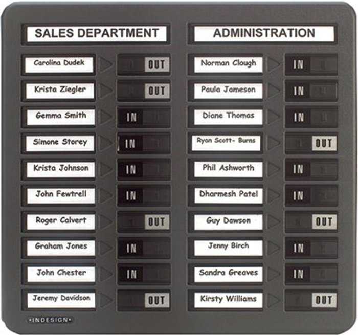 Office Monster | Indesign Indesign 20 Names In/Out Board Grey WPIT20I Indesign Indesign 20 Names In/Out Board Grey WPIT20I
