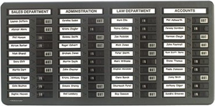 Office Monster | Indesign Indesign 40 Names In/Out Board Grey WPIT40I Indesign Indesign 40 Names In/Out Board Grey WPIT40I