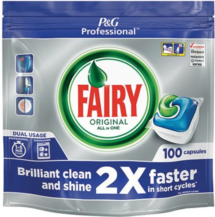 Office Monster | Fairy Fairy Original Dishwasher Tablets (Pack of 100) 8001090215543 Fairy Fairy Original Dishwasher Tablets (Pack of 100) 8001090215543