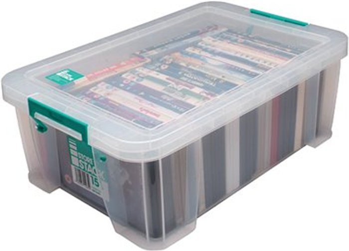 Office Monster | StoreStack StoreStack 15 Litre Storage Box W300xD470xH170mm Clear RB11085 StoreStack StoreStack 15 Litre Storage Box W300xD470xH170mm Clear RB11085