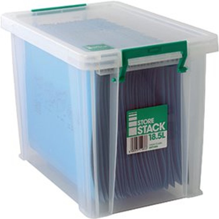 Office Monster | StoreStack StoreStack 18.5 Litre Storage Box W400xD260xH290mm Clear RB11086 StoreStack StoreStack 18.5 Litre Storage Box W400xD260xH290mm Clear RB11086