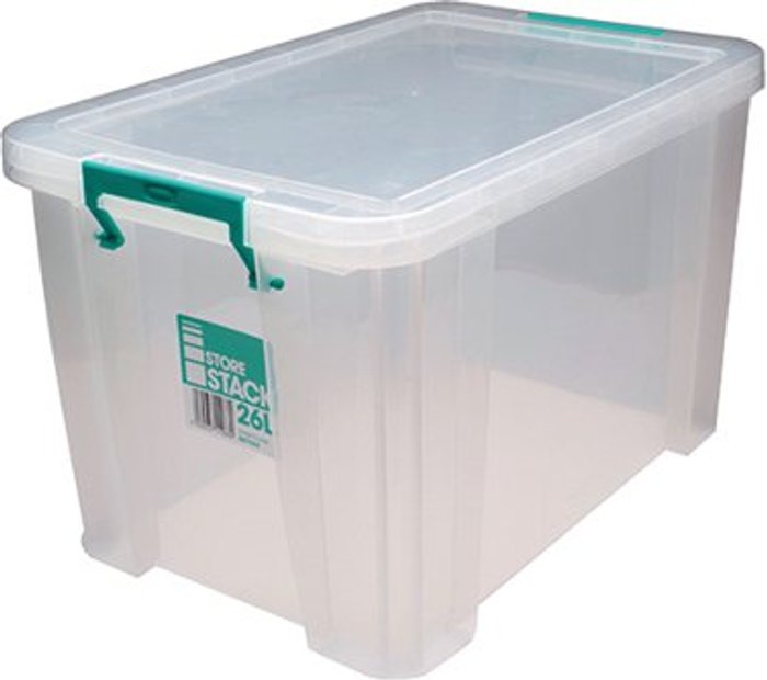 Office Monster | StoreStack StoreStack 26 Litre Storage Box W470xD300xH290mm Clear RB11088 StoreStack StoreStack 26 Litre Storage Box W470xD300xH290mm Clear RB11088