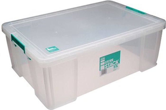 Office Monster | StoreStack StoreStack 51 Litre Storage Box W660xD440xH230mm Clear RB11089 StoreStack StoreStack 51 Litre Storage Box W660xD440xH230mm Clear RB11089