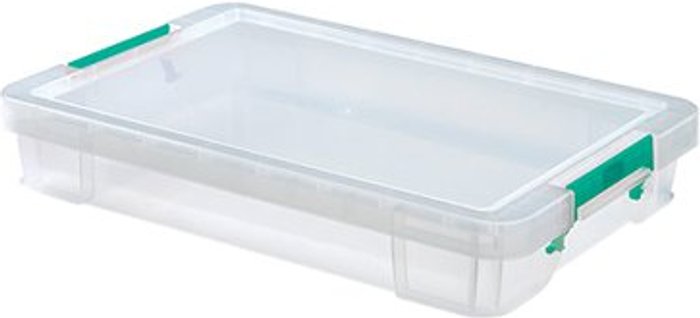 Office Monster | StoreStack StoreStack 12 Litre Storage Box W550xD360xH90mm Clear RB75898 StoreStack StoreStack 12 Litre Storage Box W550xD360xH90mm Clear RB75898