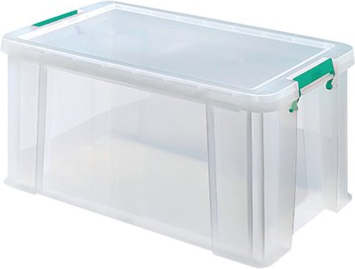 Office Monster | StoreStack StoreStack 54 Litre Storage Box W640xD380xH310mm Clear RB77234 StoreStack StoreStack 54 Litre Storage Box W640xD380xH310mm Clear RB77234