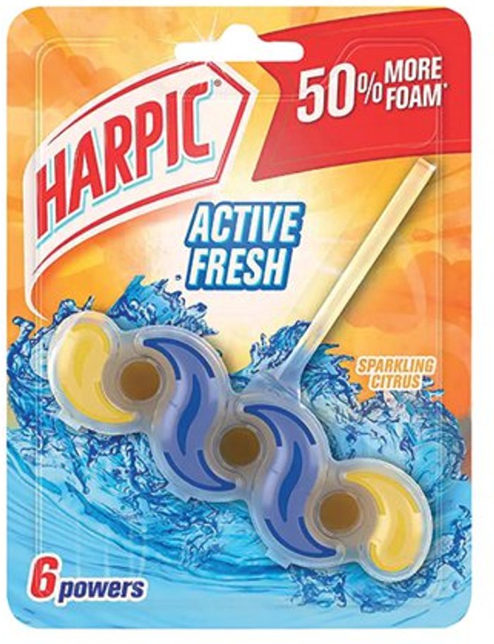 Office Monster | Harpic Harpic Active Fresh Toilet Rim Block 6 Powers Sparkling Citrus 35g 3119589 Harpic Harpic Active Fresh Toilet Rim Block 6 Powers Sparkling Citrus 35g 3119589
