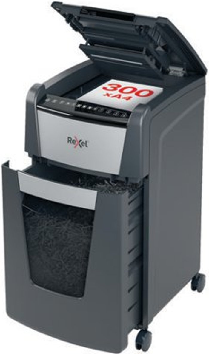 Office Monster | Rexel Rexel Optimum AutoFeed+ 300M Micro-Cut P-5 Shredder 2020300M Rexel Rexel Optimum AutoFeed+ 300M Micro-Cut P-5 Shredder 2020300M
