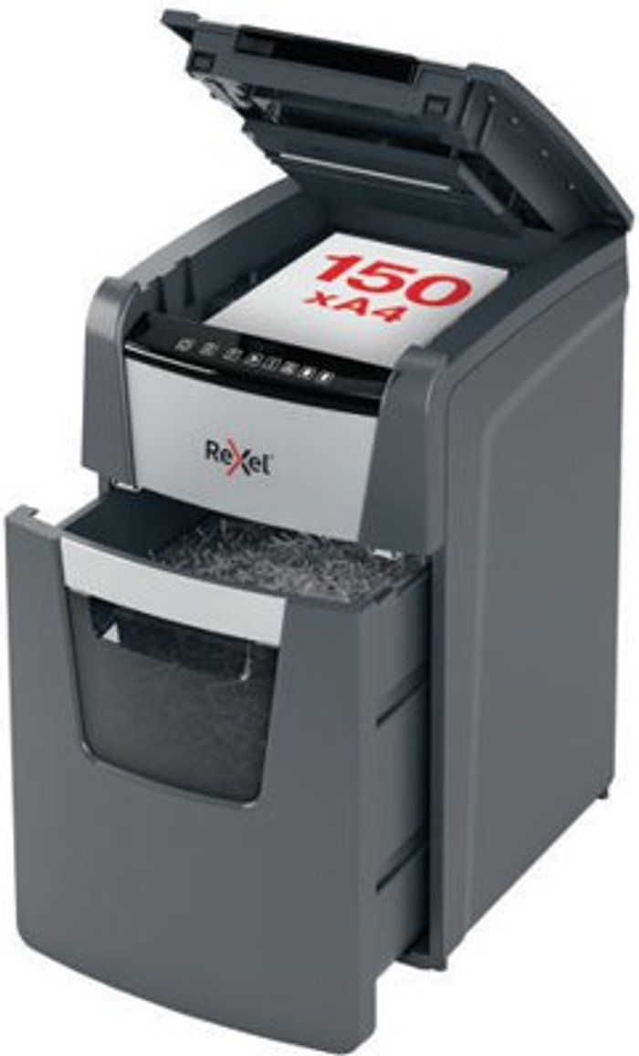 Office Monster | Rexel Rexel Optimum AutoFeed+ 150M Micro-Cut P-5 Shredder 2020150M Rexel Rexel Optimum AutoFeed+ 150M Micro-Cut P-5 Shredder 2020150M