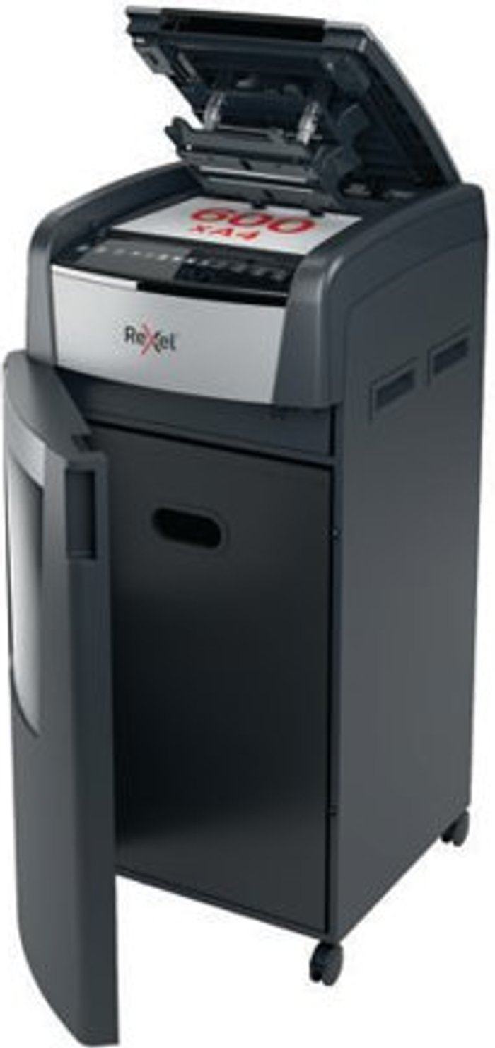 Office Monster | Rexel Rexel Optimum AutoFeed+ 600X Cross-Cut P-4 Shredder 2020600X Rexel Rexel Optimum AutoFeed+ 600X Cross-Cut P-4 Shredder 2020600X