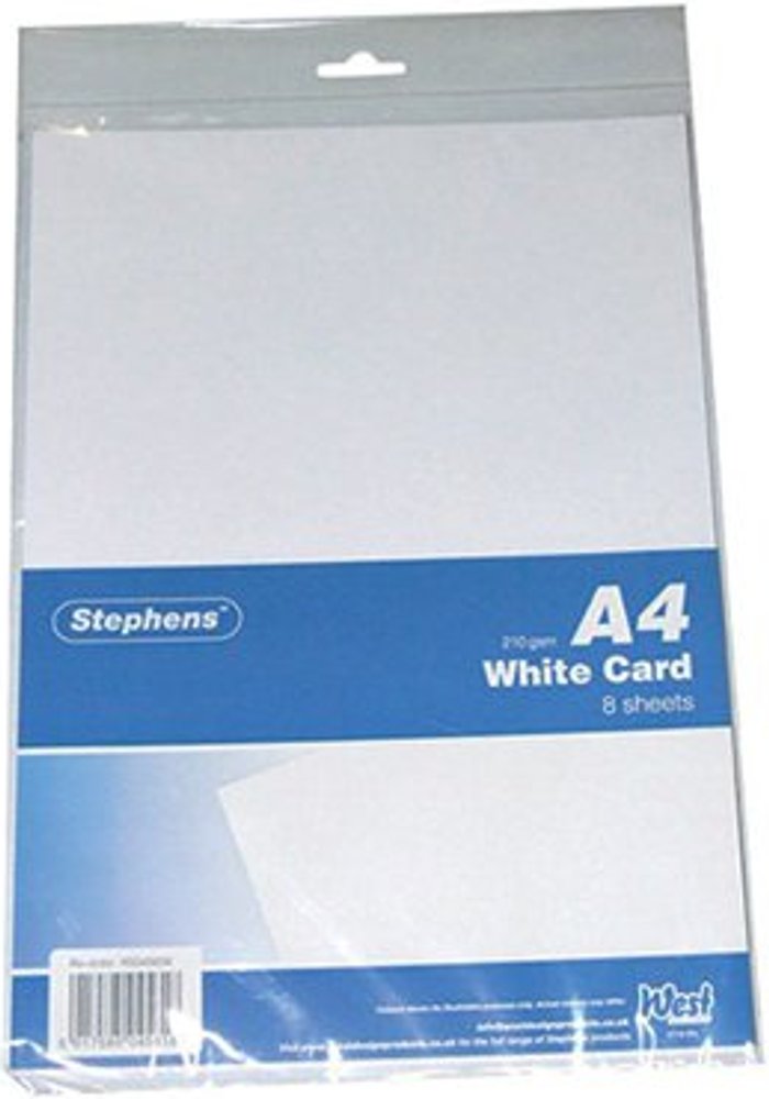 Office Monster | Stephens Stephens White A4 Craft Card x10 Sheets (Pack of 8) RS045656 Stephens Stephens White A4 Craft Card x10 Sheets (Pack of 8) RS045656