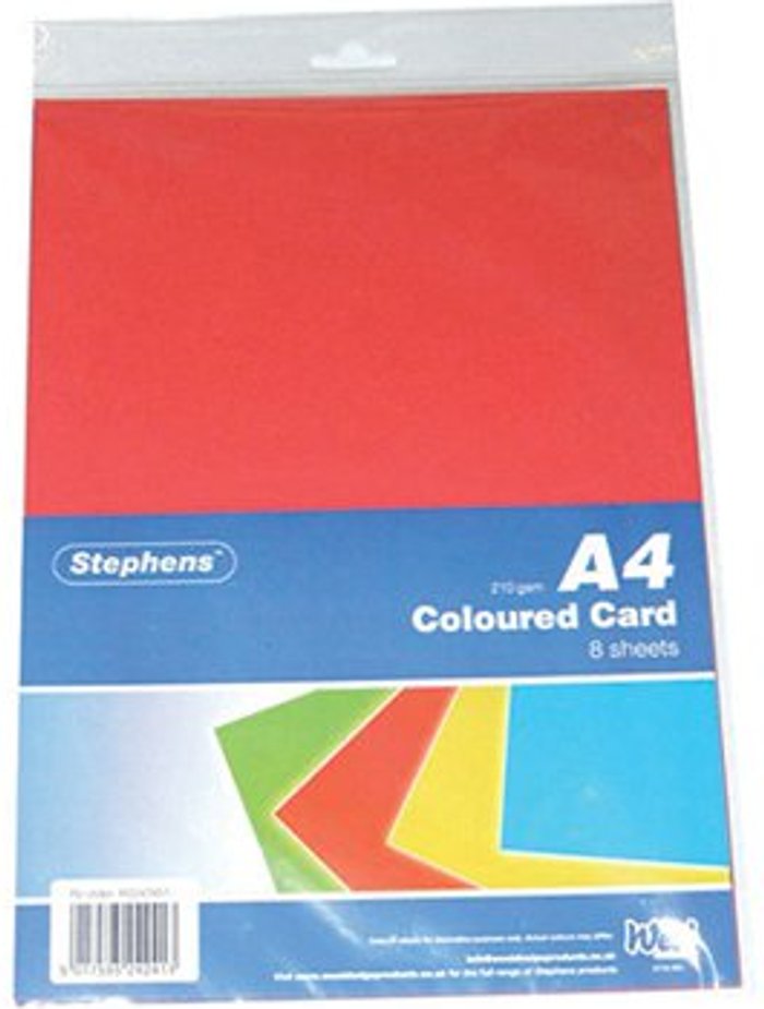 Office Monster | Stephens Stephens Assorted Coloured Card (Pack of 80) RS242451 Stephens Stephens Assorted Coloured Card (Pack of 80) RS242451