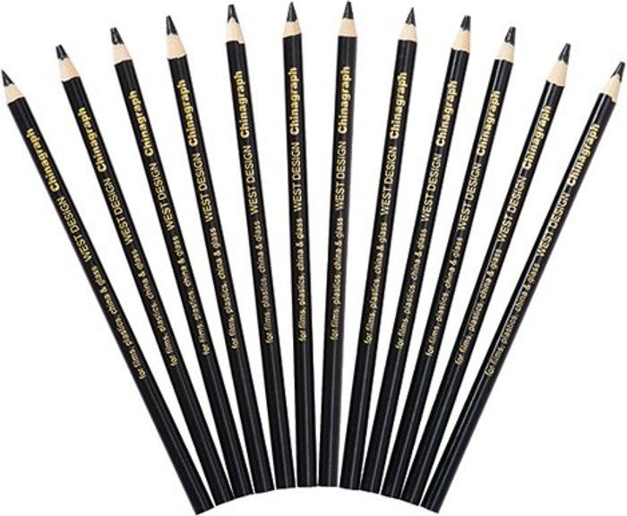 Office Monster | West Design West Design Chinagraph Marking Pencil Black (Pack of 12) RS525653 West Design West Design Chinagraph Marking Pencil Black (Pack of 12) RS525653
