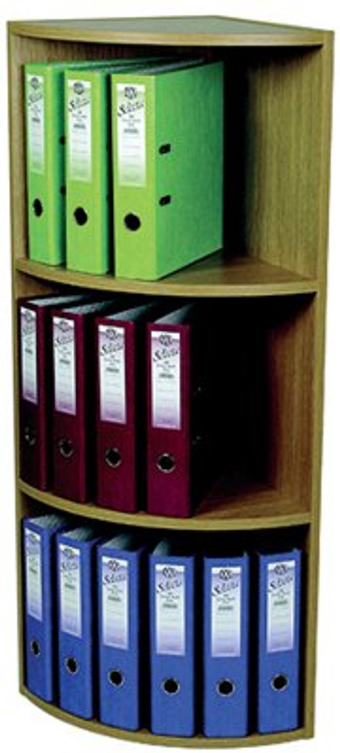 Office Monster | Rotadex Rotadex Corner Unit 3 Tier Light Oak CU20 Rotadex Rotadex Corner Unit 3 Tier Light Oak CU20