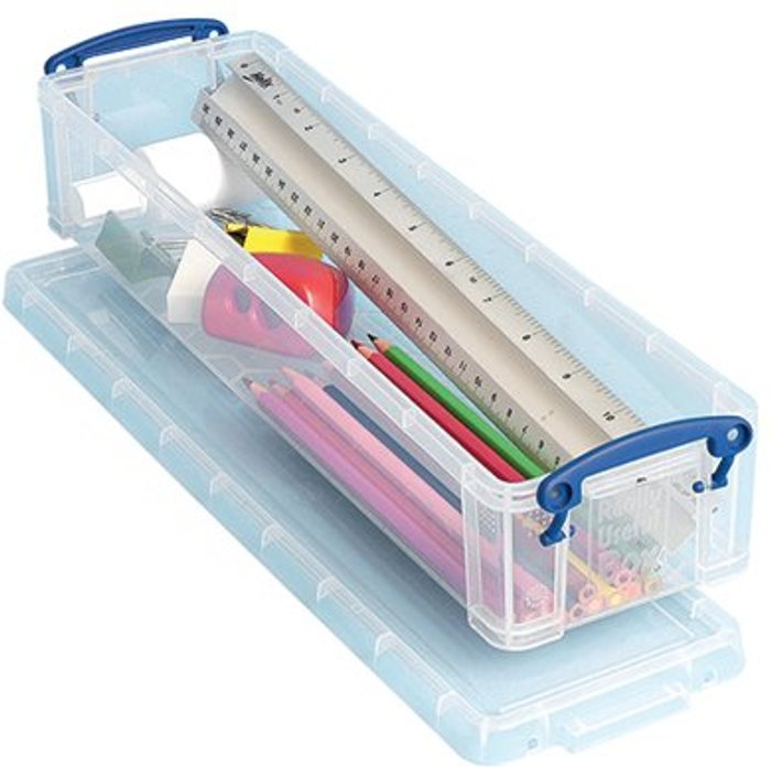 Office Monster | Really Useful Really Useful Clear 1.5 Litre Pencil/Stationery Box 1.5C Really Useful Really Useful Clear 1.5 Litre Pencil/Stationery Box 1.5C