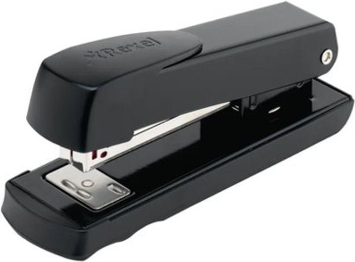 Office Monster | Rexel Rexel Meteor Half Strip Stapler 20 Sheet Black 2100019 Rexel Rexel Meteor Half Strip Stapler 20 Sheet Black 2100019