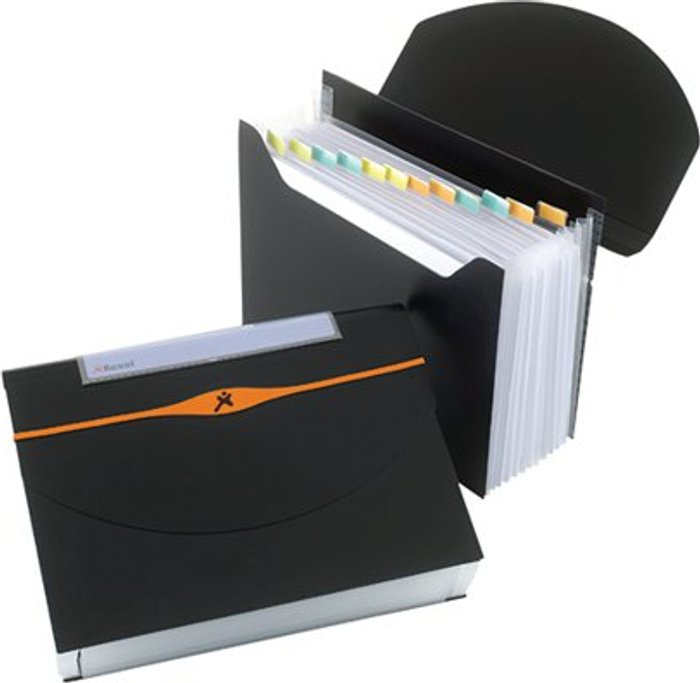 Office Monster | Rexel Rexel Optima Expander 13 Part Black 2102483 Rexel Rexel Optima Expander 13 Part Black 2102483