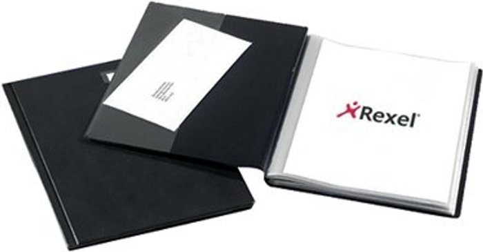 Office Monster | Rexel Rexel Nyrex Slimview Display Book 50 Pocket A4 Black 10048BK Rexel Rexel Nyrex Slimview Display Book 50 Pocket A4 Black 10048BK