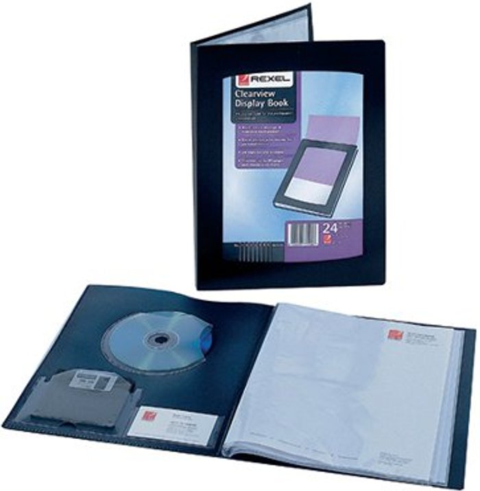 Office Monster | Rexel Rexel Clearview Display Book 24 Pocket A3 Black 10405BK Rexel Rexel Clearview Display Book 24 Pocket A3 Black 10405BK