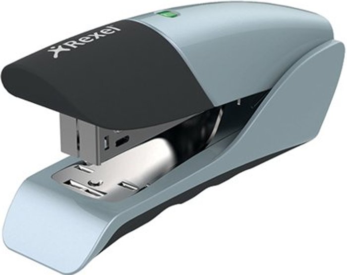 Office Monster | Rexel Rexel Gazelle Half Strip Stapler 20 Sheet Silver/Black 2100790 Rexel Rexel Gazelle Half Strip Stapler 20 Sheet Silver/Black 2100790