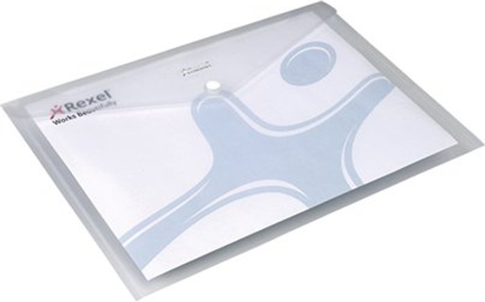Office Monster | Rexel Rexel Ice Popper Wallets Landscape A4 Clear (Pack of 5) 2101660 Rexel Rexel Ice Popper Wallets Landscape A4 Clear (Pack of 5) 2101660