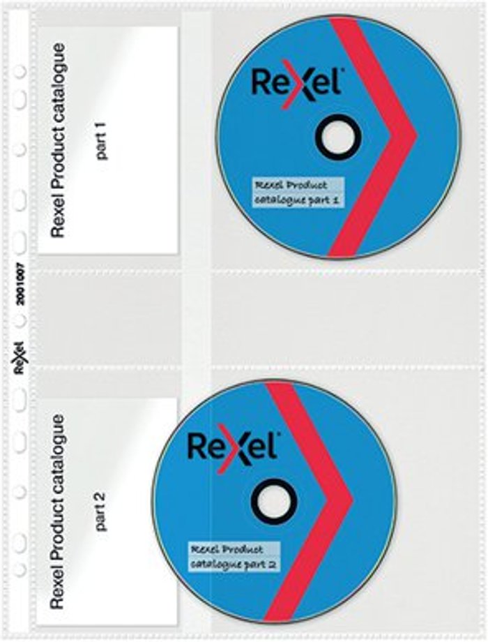 Office Monster | Rexel Rexel Nyrex CD/DVD Pockets Clear (Pack of 5) 2001007 Rexel Rexel Nyrex CD/DVD Pockets Clear (Pack of 5) 2001007