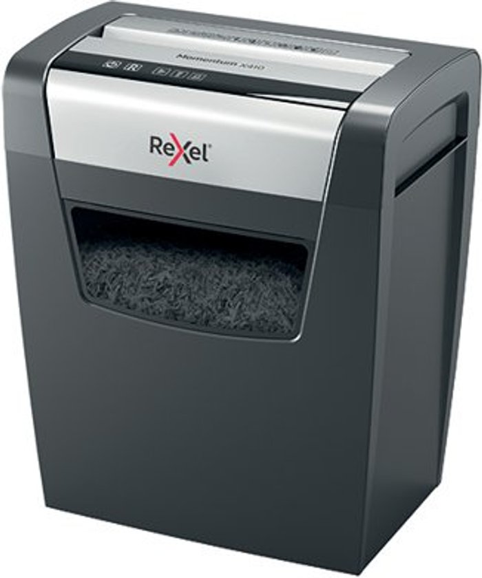 Office Monster | Rexel REXEL Momentum X410 Cross Cut Paper Shredder Rexel REXEL Momentum X410 Cross Cut Paper Shredder
