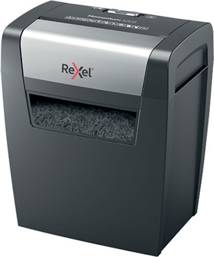 Office Monster | Rexel Rexel Momentum X308 Cross-Cut P-3 Shredder Black 2104570 Rexel Rexel Momentum X308 Cross-Cut P-3 Shredder Black 2104570