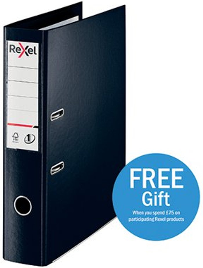 Office Monster | Rexel Rexel Choices 75mm Lever Arch File Polypropylene Foolscap Black 2115511 Rexel Rexel Choices 75mm Lever Arch File Polypropylene Foolscap Black 2115511